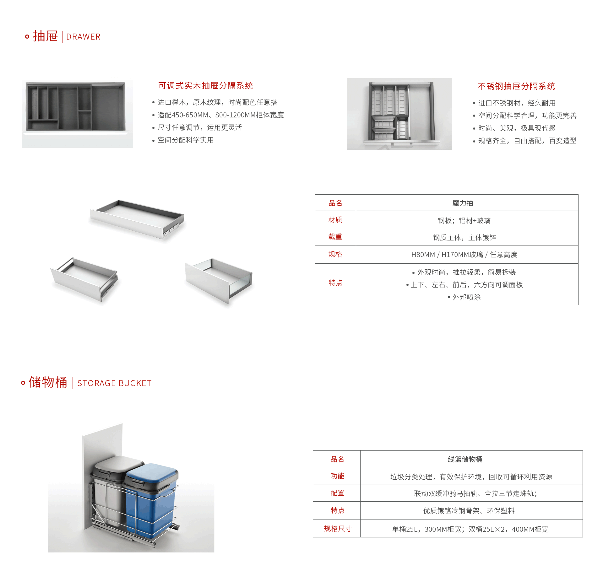 鹏鸿厨房抽屉储物(wù)桶